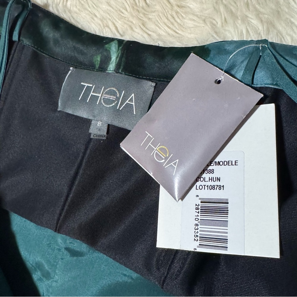 Theia Dark Teal & Purple Floral Strapless Ruffled Gown Size 8 NWT ⭐️⭐️⭐️⭐️⭐️ - Picture 5 of 11